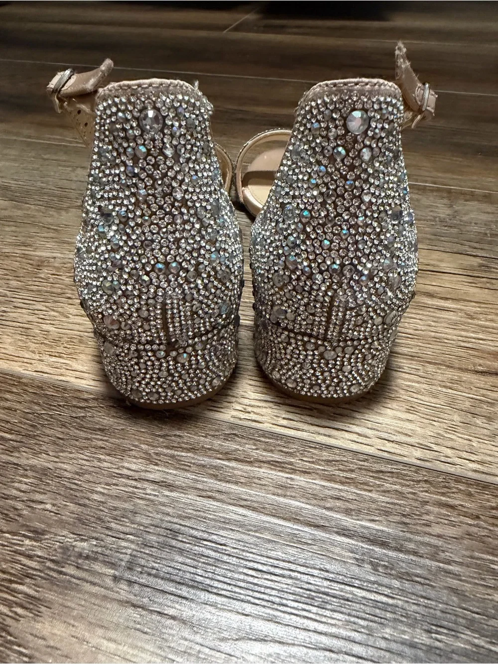 Crystal Ankle-Strap Sandals in Silver